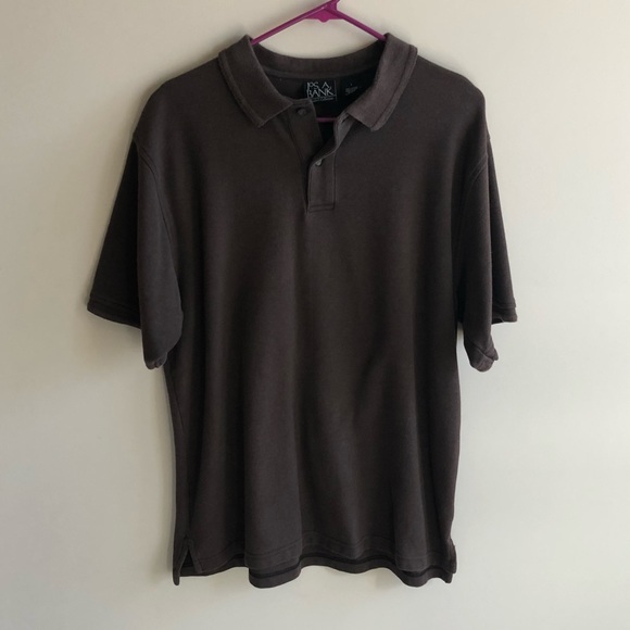 💜 Jos A Bank Men’s Brown Polo Shirt Sz Large - Picture 1 of 3